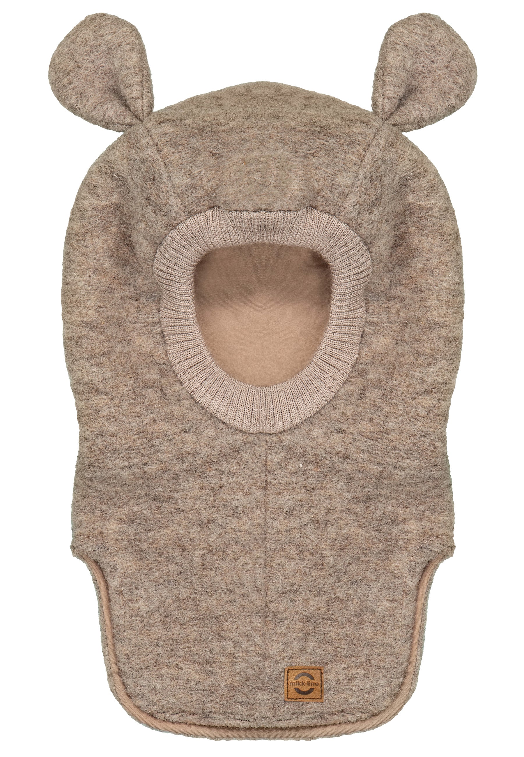 Schlupfmütze Wollwalk komplett mit Baumwollfutter und Öhrchen "Melange Denver"