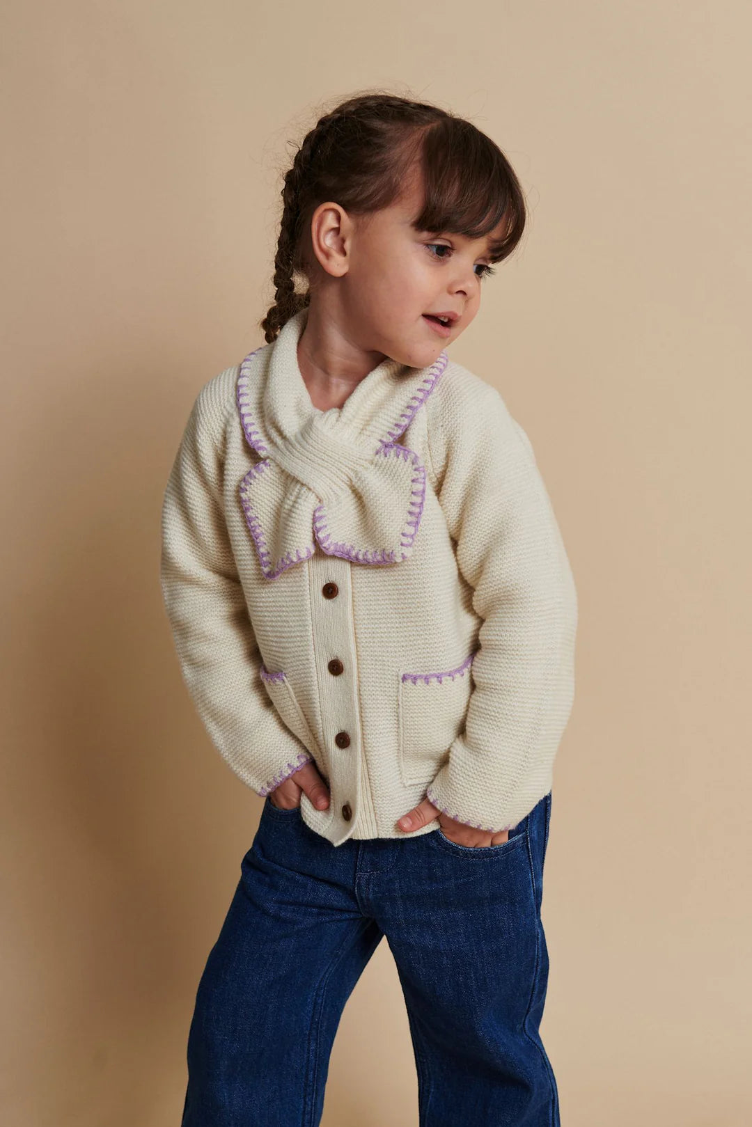Kinderjeans aus reiner Bio-Baumwolle mit Logostick „Dark Blue Indigo“