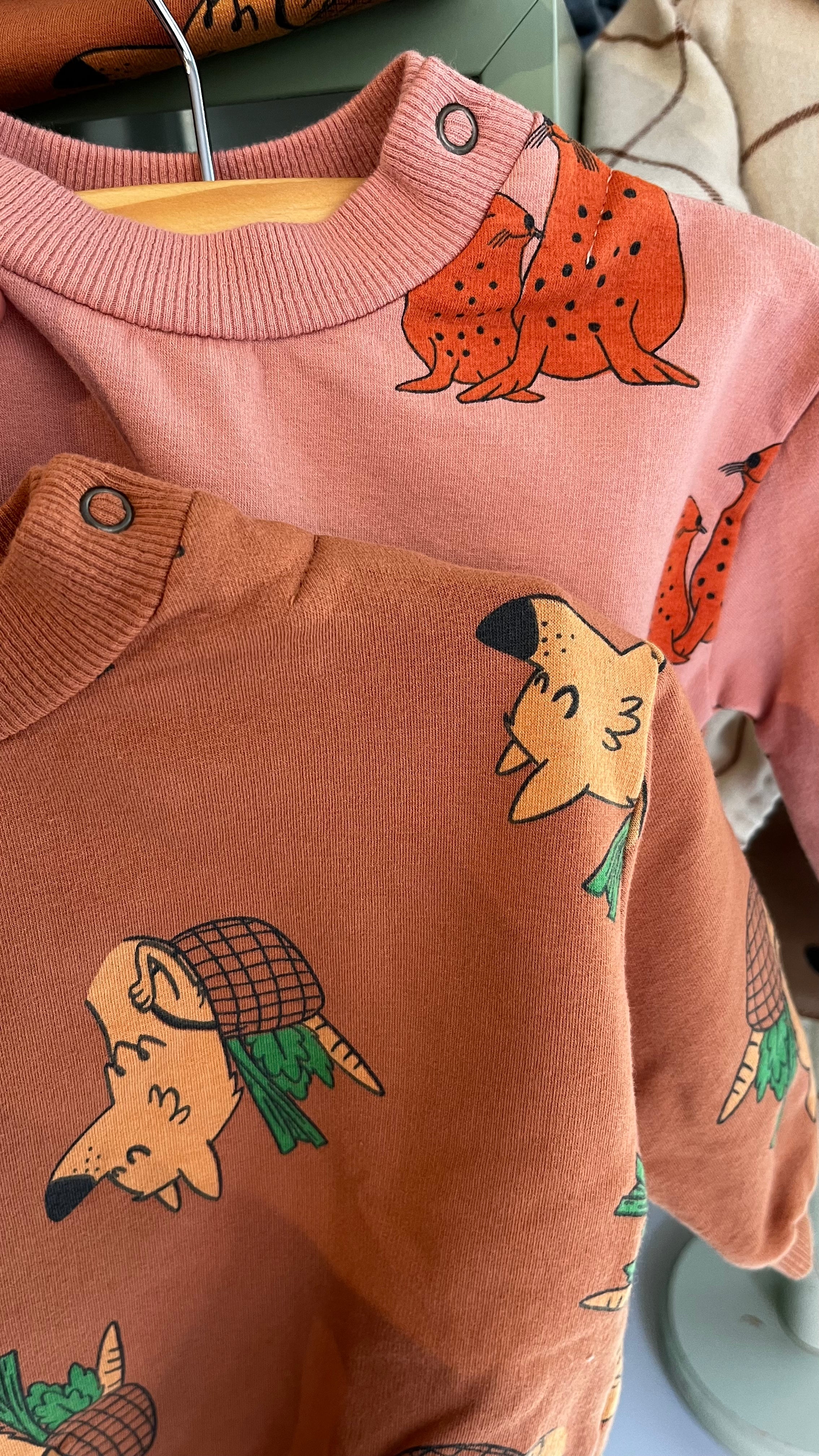 Baby-Sweatshirt aus reiner Bio-Baumwolle mit Print "Seals Rose“