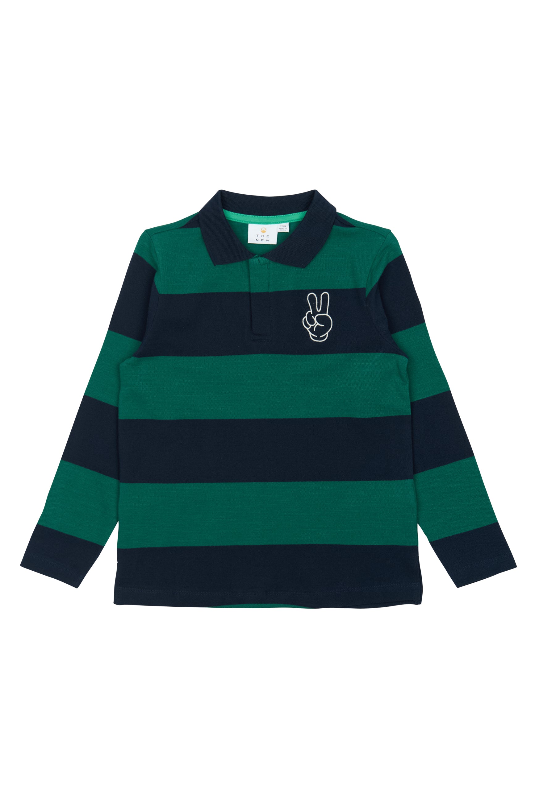 Poloshirt Piqué für Teens aus Bio-Baumwolle mit Streifen "Navy Bottle Green"