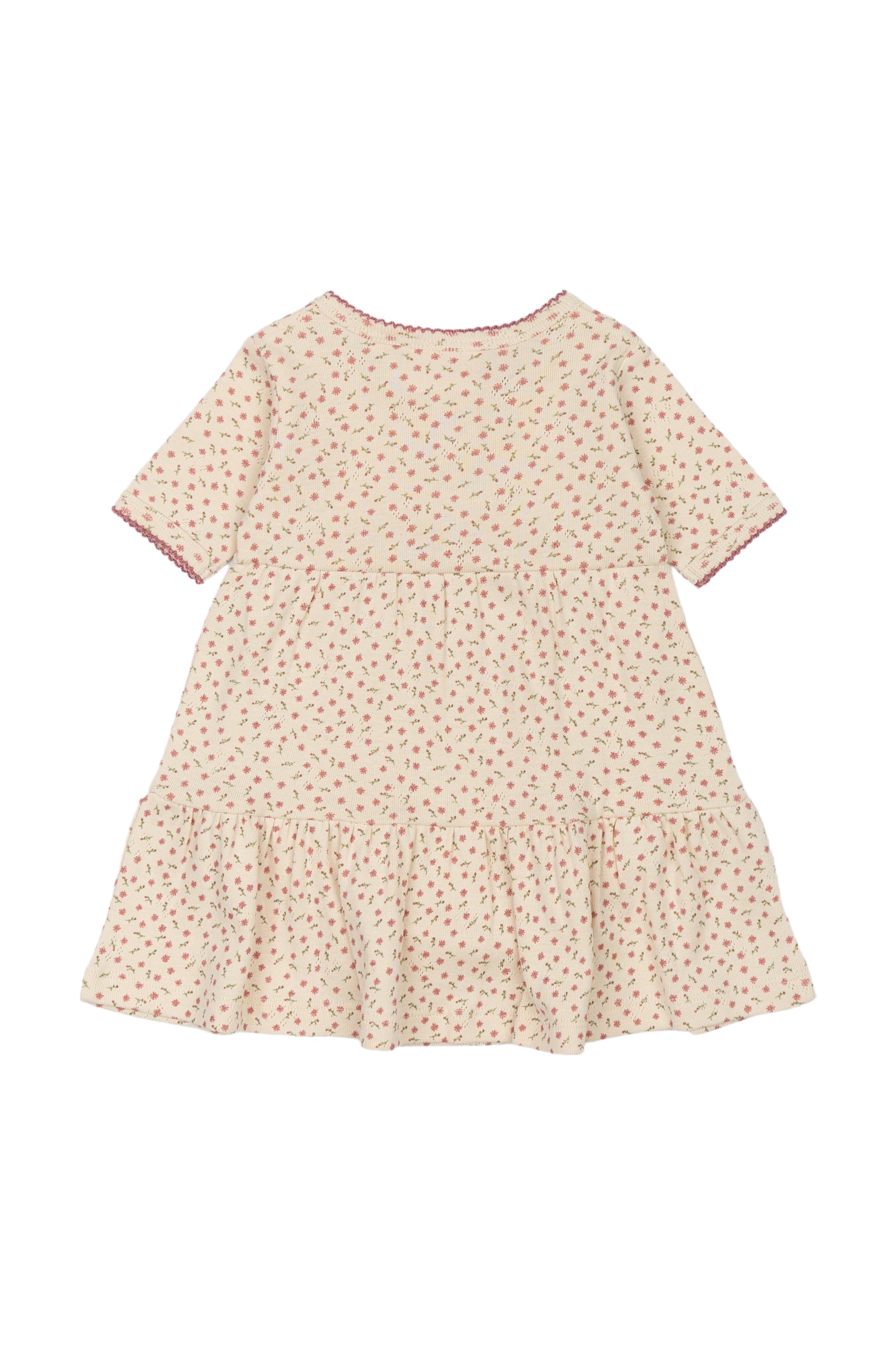 Babykleid mit Body aus Bio-Baumwolle mit Blütenprint "Pointelle Mini Flower"