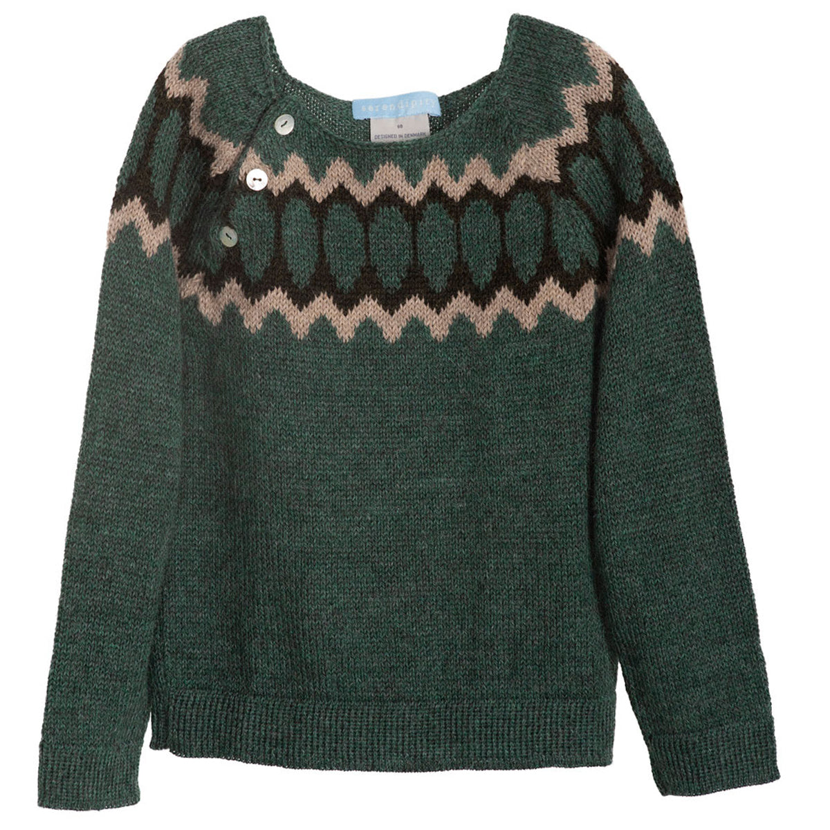 Kinder-Pullover aus reiner Alpacawolle "Raglan Northsea"